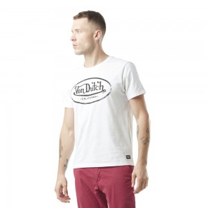 Von Dutch Aaron Men T-Shirt White | US-SNJDHZ016