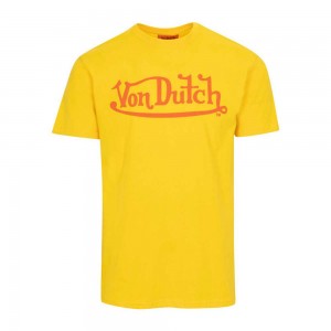 Von Dutch Authentics Huntington BeachSs Men T-Shirt Yellow / Red | US-QYHDML672