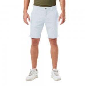 Von Dutch Barry Cotton Chino Twill Bermuda Men Shorts Light Blue | US-JQLDMC274