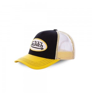 Von Dutch Baseball Cap Black / Yellow | US-UYQEJF276