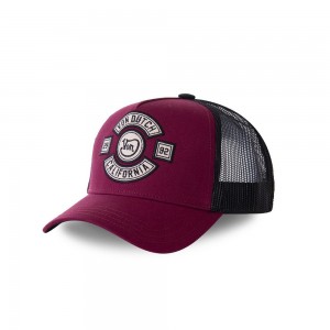 Von Dutch Baseball Dordeau Biker Cap Red Bordeaux | US-TDUHXI590