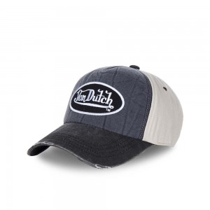 Von Dutch Baseball Jack Number 7 Cap Blue / Black / Grey | US-DHUKXM254