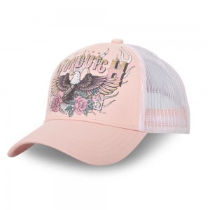 Von Dutch Baseball Snapback Eagle Closure Cap Rose / White | US-ZYDQVP746