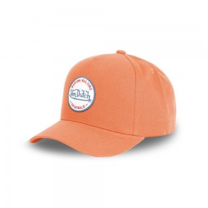 Von Dutch Baseball With Colors Embroidered Round Patch Cap Orange | US-XBNKUD273