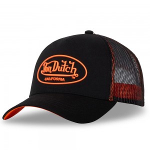 Von Dutch Baseball With Dom Net Cap Black / Orange | US-UWYTCV716