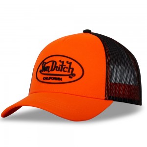 Von Dutch Baseball With Neon Net Cap Orange / Black | US-MCXWEU215