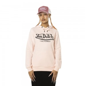 Von Dutch Basic Logo Women Hoodie Rose | US-CXFRBT125