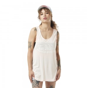 Von Dutch Basic Loose With Front Logo Women Tank Top Rose | US-CWSDLQ826