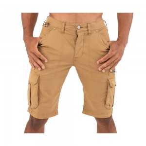 Von Dutch Bermuda Cargo Bingo Men Shorts Beige | US-BOPXFN572