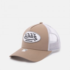 Von Dutch Boston Trucker Cap Grey Blue / Khaki | US-BJOQAM684