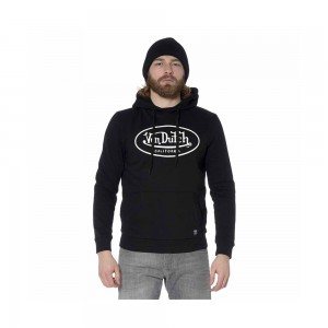 Von Dutch Brand Fleece Men Hoodie Black | US-LNOSJP620