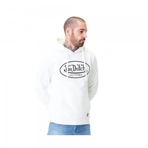 Von Dutch Brand Fleece Men Hoodie White | US-HNMJVU218