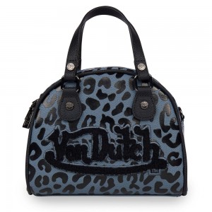 Von Dutch Cheetah Small Women Bowling Bag Blue / Black | US-JTNIAK085