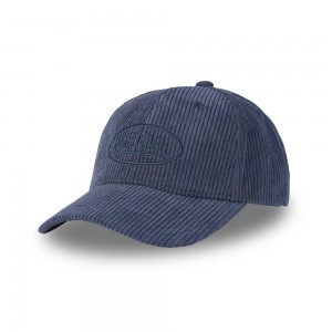 Von Dutch Corduroy Cotton Velvet Cap Blue | US-BCWNDQ674