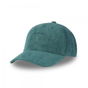 Von Dutch Corduroy Cotton Velvet Cap Turquoise | US-TYUKJI804