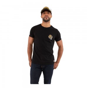 Von Dutch Helmet Regular-Fit Round-Neck Cotton Men T-Shirt Black | US-UBOLVI895