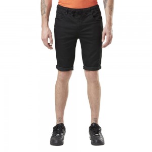 Von Dutch Jogg Bermuda In Cotton Denim Men Shorts Black | US-LHTFZB724