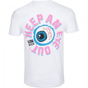 Von Dutch Keep An Eye Out Men T-Shirt White | US-MNFDPE467