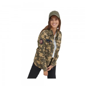 Von Dutch Military Cut With Bomb Pockets Women Jacket Green | US-NZUGXI164