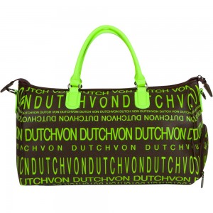 Von Dutch Monogram Women Duffle Bag Black / Green | US-PHSRDI073