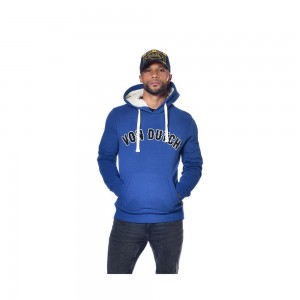 Von Dutch Must Sherpa Lined Men Hoodie Blue | US-JDEGCR369