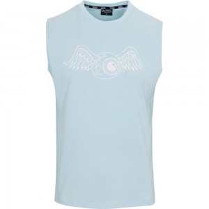 Von Dutch Originals Flying Eyeball Sleeveless Men T-Shirt Light Blue | US-XUJFIB674