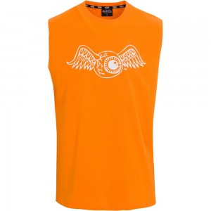 Von Dutch Originals Flying Eyeball Sleeveless Men T-Shirt Orange | US-BQIWKO037