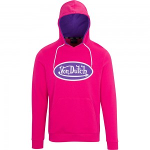 Von Dutch Originals Logo Patch Women Hoodie Fuschia | US-ASJBHW396