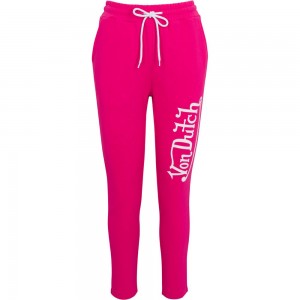 Von Dutch Originals Logo Women Joggers Fuschia | US-ZPQONC782