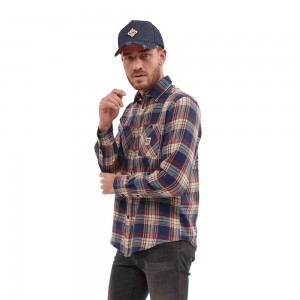 Von Dutch Plaid With Jack Pocket Men Shirts Blue / Red / Beige | US-FJSWAI062