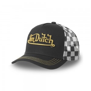 Von Dutch Racer Cap Black / White | US-NMJIYX285