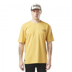 Von Dutch Relaxed Fit Round Neck With Print In Crew Cotton Men T-Shirt Yellow / Black | US-YVCUDS521