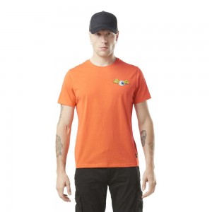 Von Dutch Round Neck Cotton Eye Men T-Shirt Orange | US-QKAWCE531