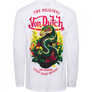 Von Dutch Snake Ls Men T-Shirt White / Multicolor | US-VJDPSL820