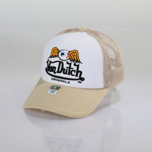 Von Dutch Trucker Baker Cap Beige / White | US-GAXJWD178