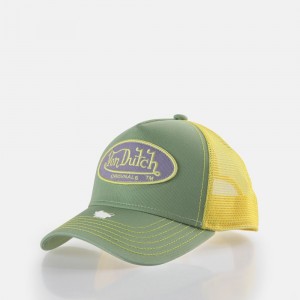 Von Dutch Trucker Boston Cap Green / Yellow | US-HWGBVF271