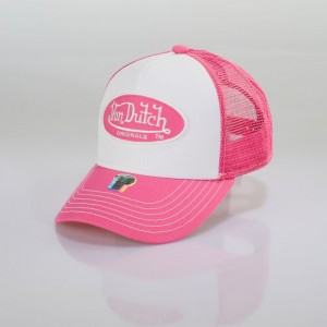 Von Dutch Trucker Boston Cap Pink / White | US-RXWPAL418