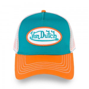 Von Dutch Trucker Cap Orange / Turquoise | US-HSDFLQ078