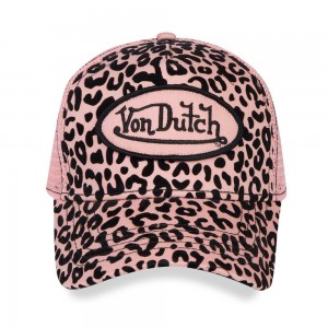 Von Dutch Trucker Cheetah Velvet Cap Rose / Black | US-FUMWRI189