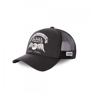 Von Dutch Trucker Crew Motorcycle Club Mesh Cap Black | US-NUMGTY937