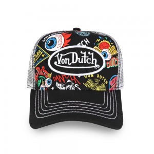 Von Dutch Trucker Jax All-over-print Cap Black / Multicolor | US-EMCYFA637