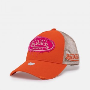 Von Dutch Trucker Kalmar Cap Orange / Khaki | US-SBCXEZ047