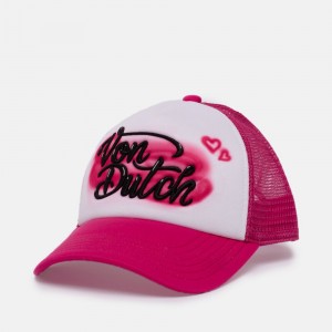 Von Dutch Trucker Lund Cap Pink / Black / White | US-JCQSDY724