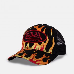 Von Dutch Trucker Managua Cap Black / Orange / Red | US-WSCVUQ853