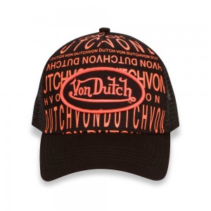 Von Dutch Trucker Monogram Cap Coral / Black | US-YXPCQW051