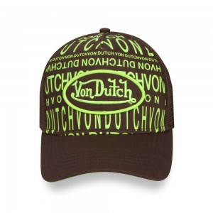 Von Dutch Trucker Monogram Cap Green / Black | US-DIEZXC067