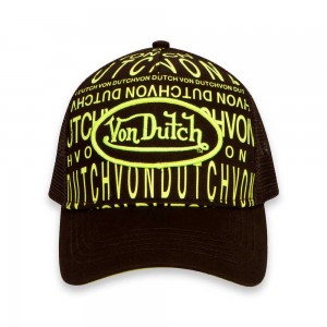 Von Dutch Trucker Monogram Cap Yellow / Black | US-THZPCE896