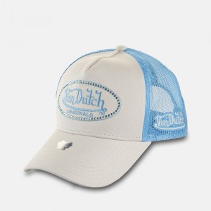 Von Dutch Trucker Nelson Cap Cream / Blue | US-CNBEQM120