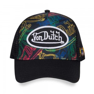 Von Dutch Trucker Neon Logo Cap Black | US-SUNATH216