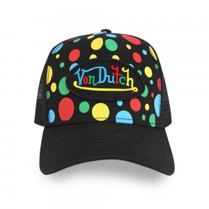 Von Dutch Trucker Polka Dot Cap Black / Multicolor | US-IYACTX298